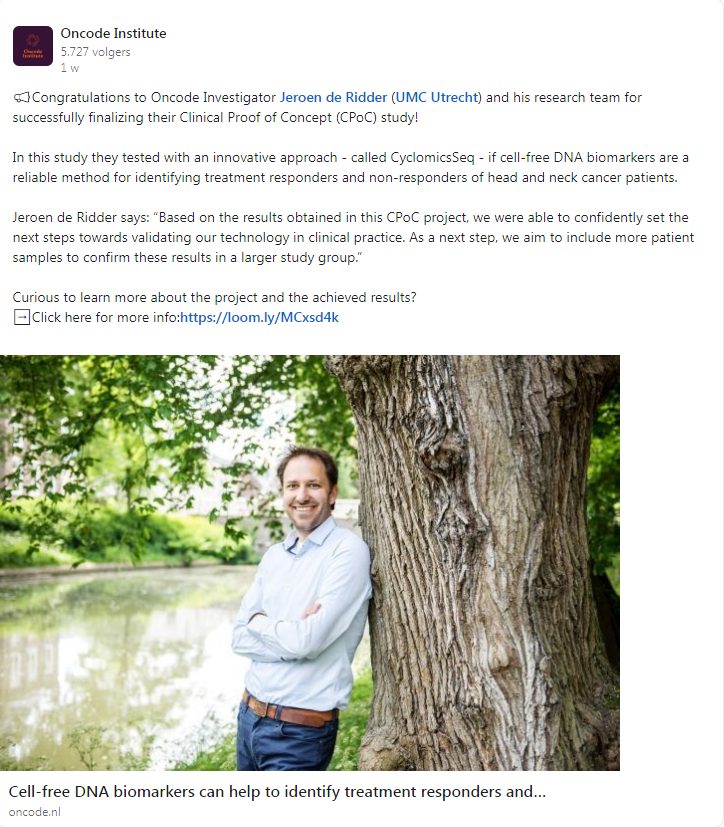 Congratulations to Jeroen de Ridder