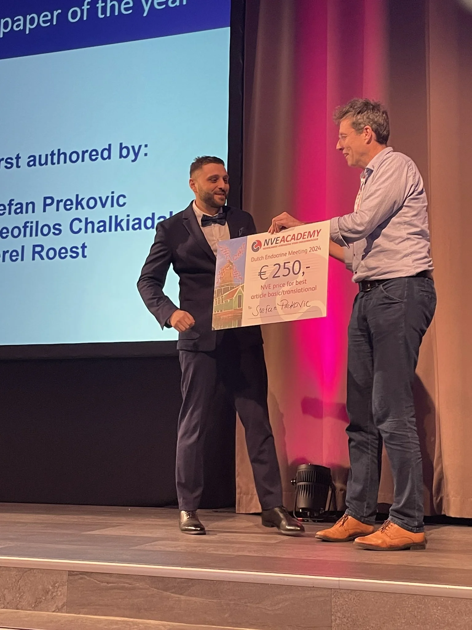 Stefan Prekovic receives Dutch Endocrinology (NVE) prize for best basic science paper of 2023
