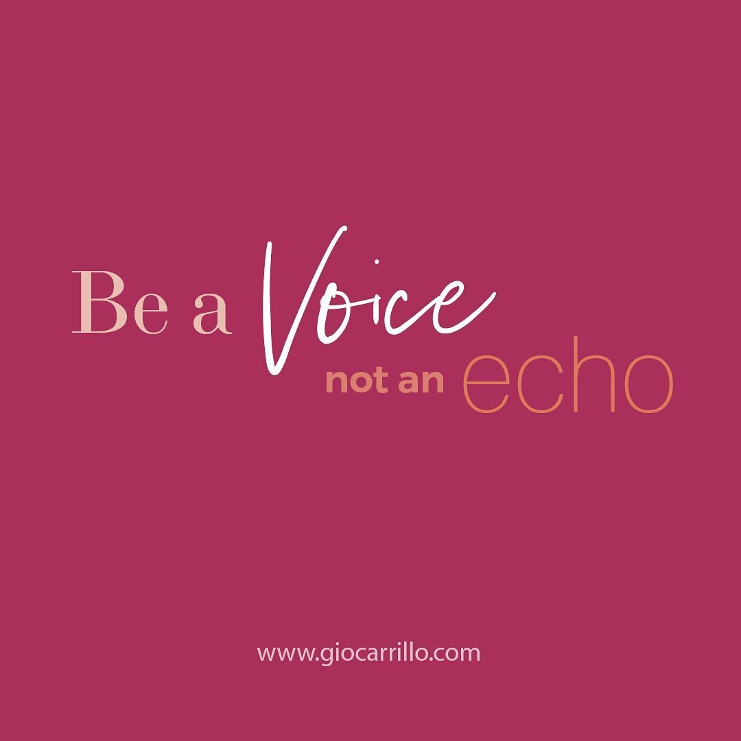 Be a voice not an echo ⁣
⁣
No guardes silencio cu&aacute;ndo de ideas se trata, as&iacute; no est&eacute;n de acuerdo contigo, pon tu perspectiva, tu ponla sobre la mesa, eso si, que tenga congruencia y desarrollo creativo. ⁣

Siempre se me ha hecho 