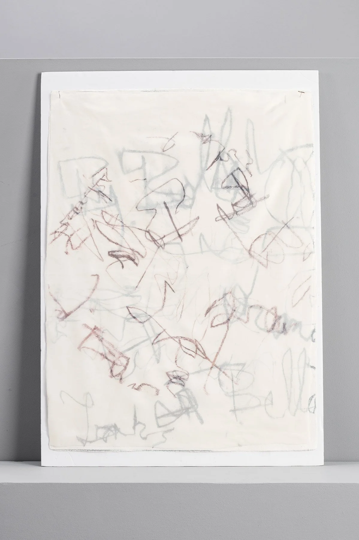 UNTITLED. 60 x 80cm unframed. Dye sublimation on silk chiffon & paper. 
