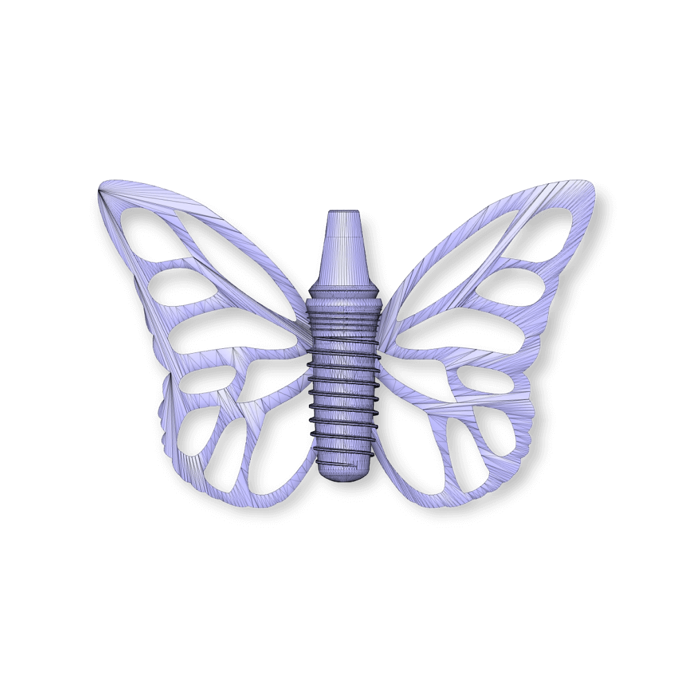 Dental Implant Butterfly Logo 3D Model.png