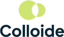 Colloide logo with stylized green and black circles