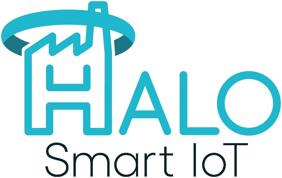 Logo of Halo with a blue outline of a tower and a halo above it, and the words "Halo Startup" in stylized blue and black text.