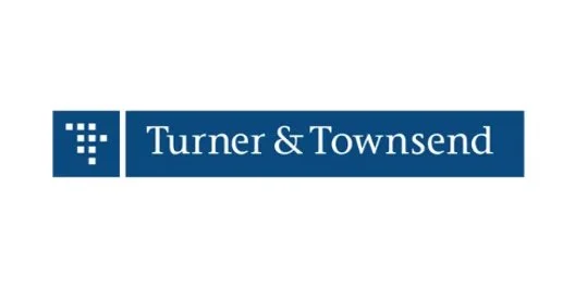Turner & Townsend logo with blue background and white text