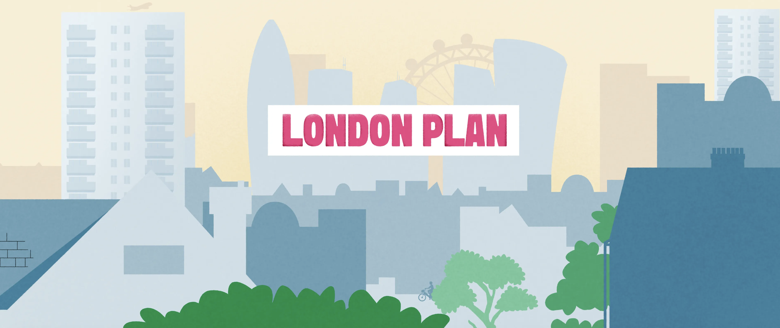 Draft London Plan consultation graphic showing the London skyline.