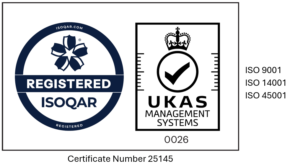ISO logo for 9001, 1400, and 45001