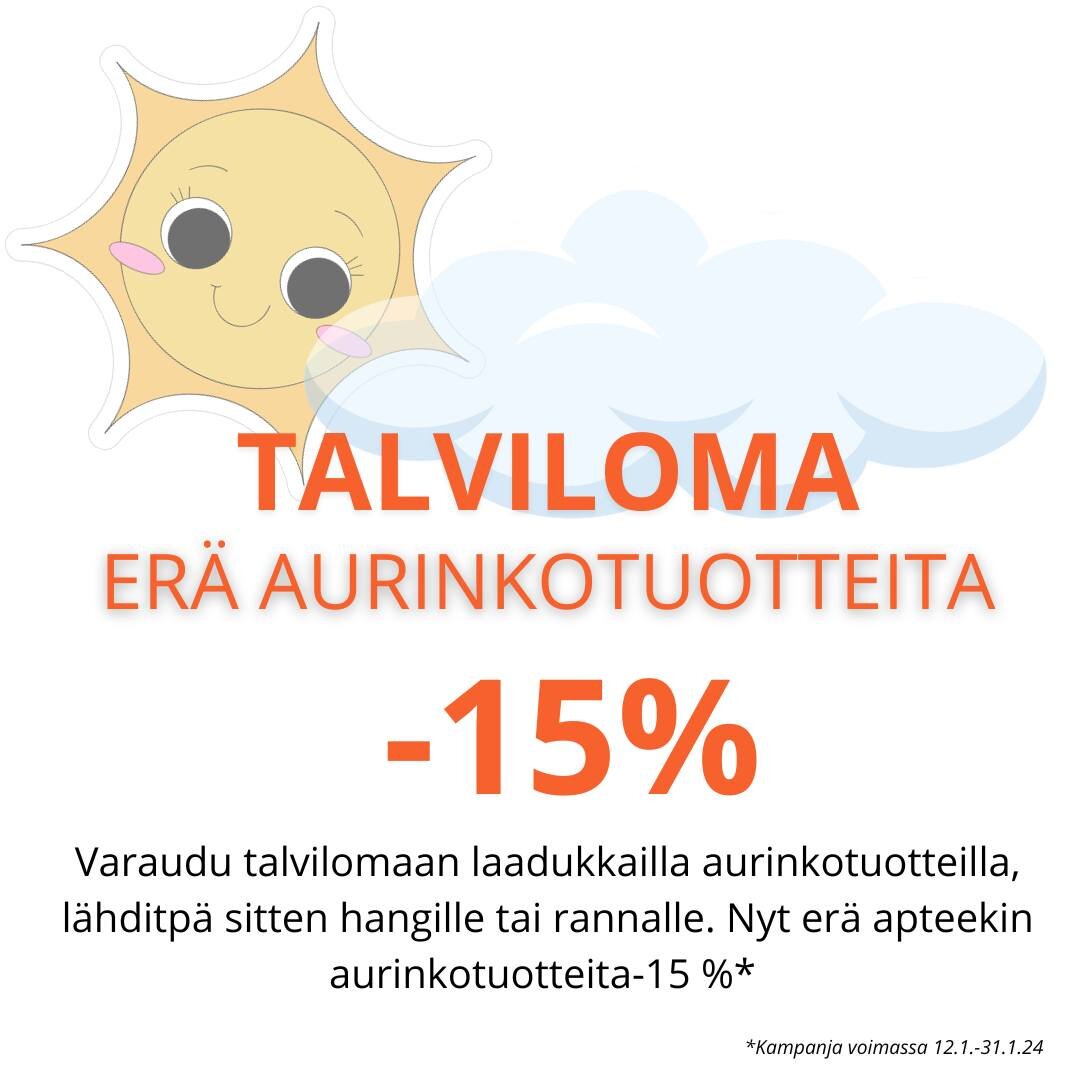 Valmistaudu talviloman aurinkoon! ☀️❄️
Kun iho on tottunut Suomen pime&auml;&auml;n talveen, se kaipaa erityist&auml; huolenpitoa auringossa. Olitpa sitten suuntaamassa etel&auml;&auml;n tai nauttimassa hangista, suojaa ihosi asianmukaisesti. Muista,