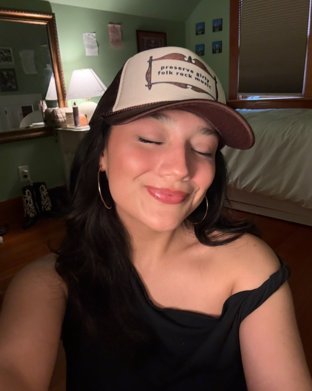 girly folk rock trucker hat