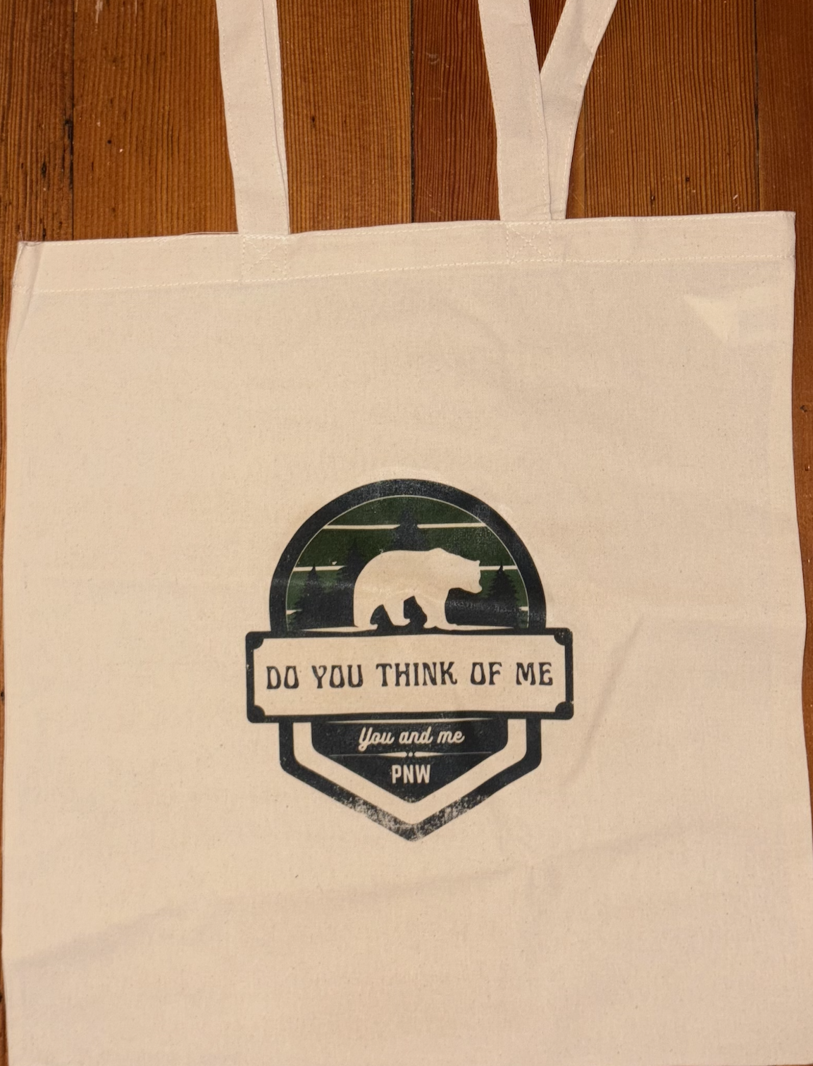 "Do You Think Of Me" bear tote