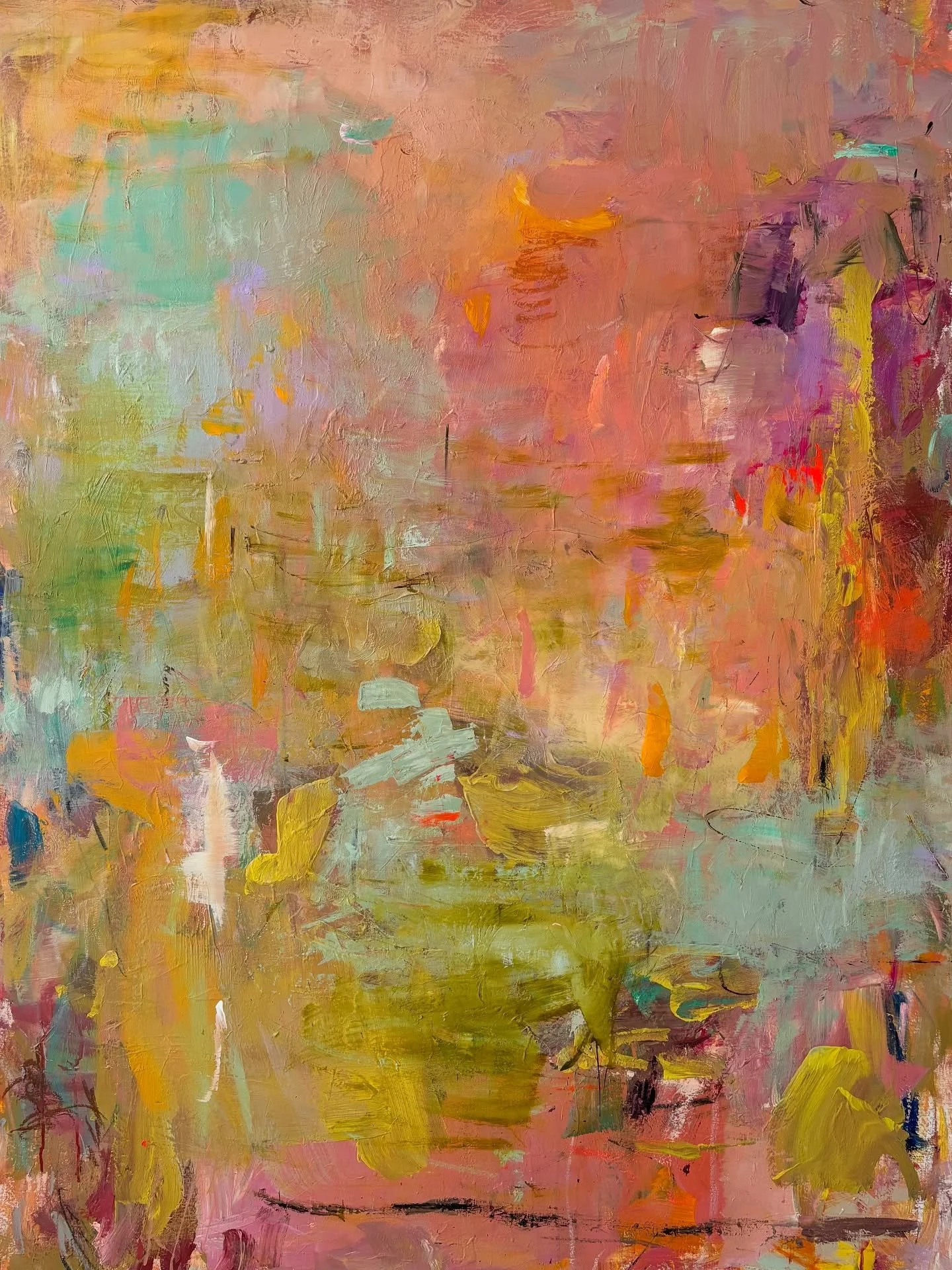 Inspired by Marrakech, this work reflects the Medina where countless shops and ateliers line the streets. Amid the lively noise and movement, I tried to capture a shower of colours - an overwhelming yet harmonious experience. The memories remain vivi