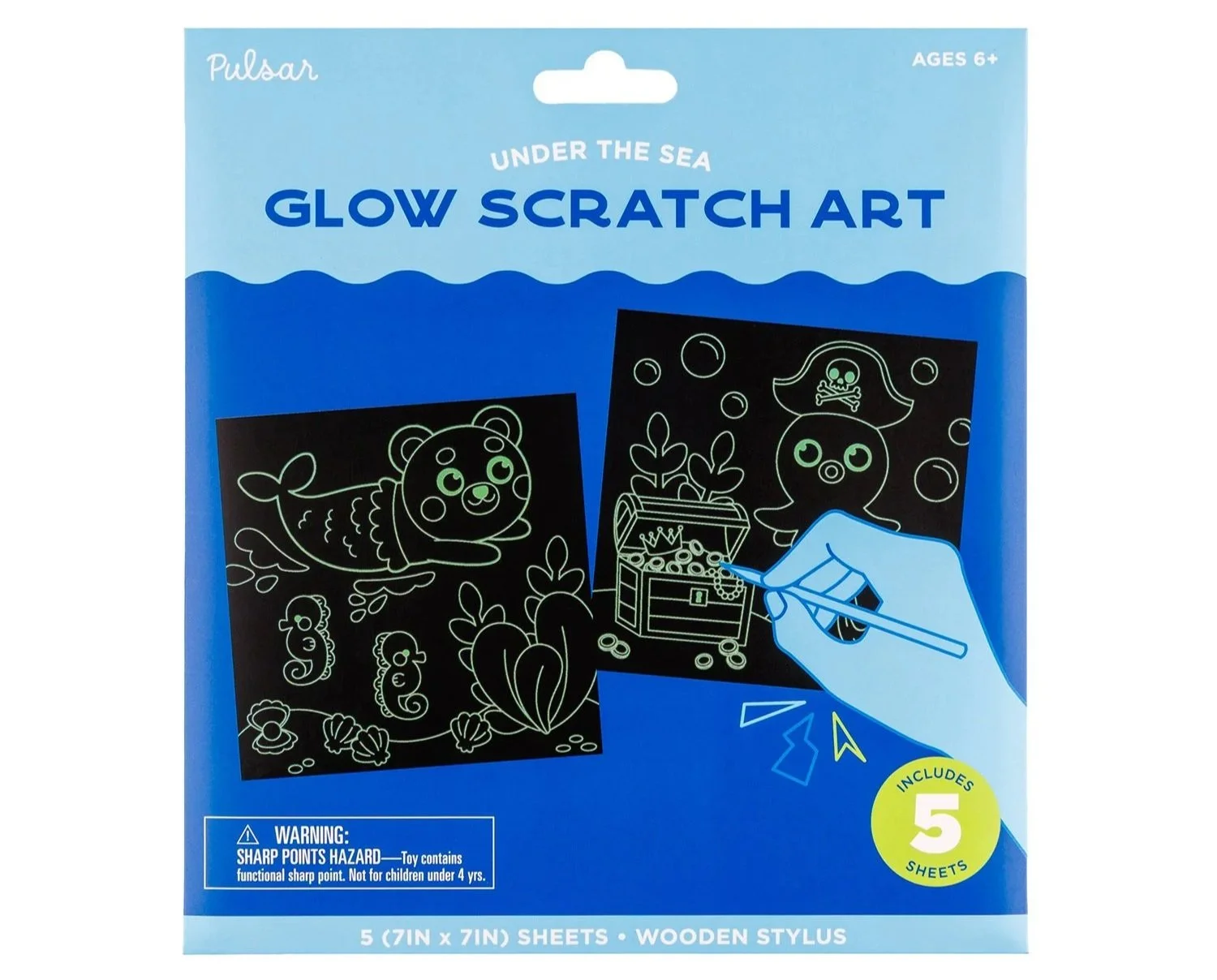 Glow-in-the-Dark Ocean Scratch Art Front Packaging