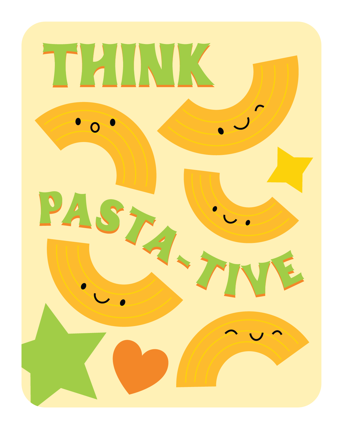 Pasta Lunch Letter Card