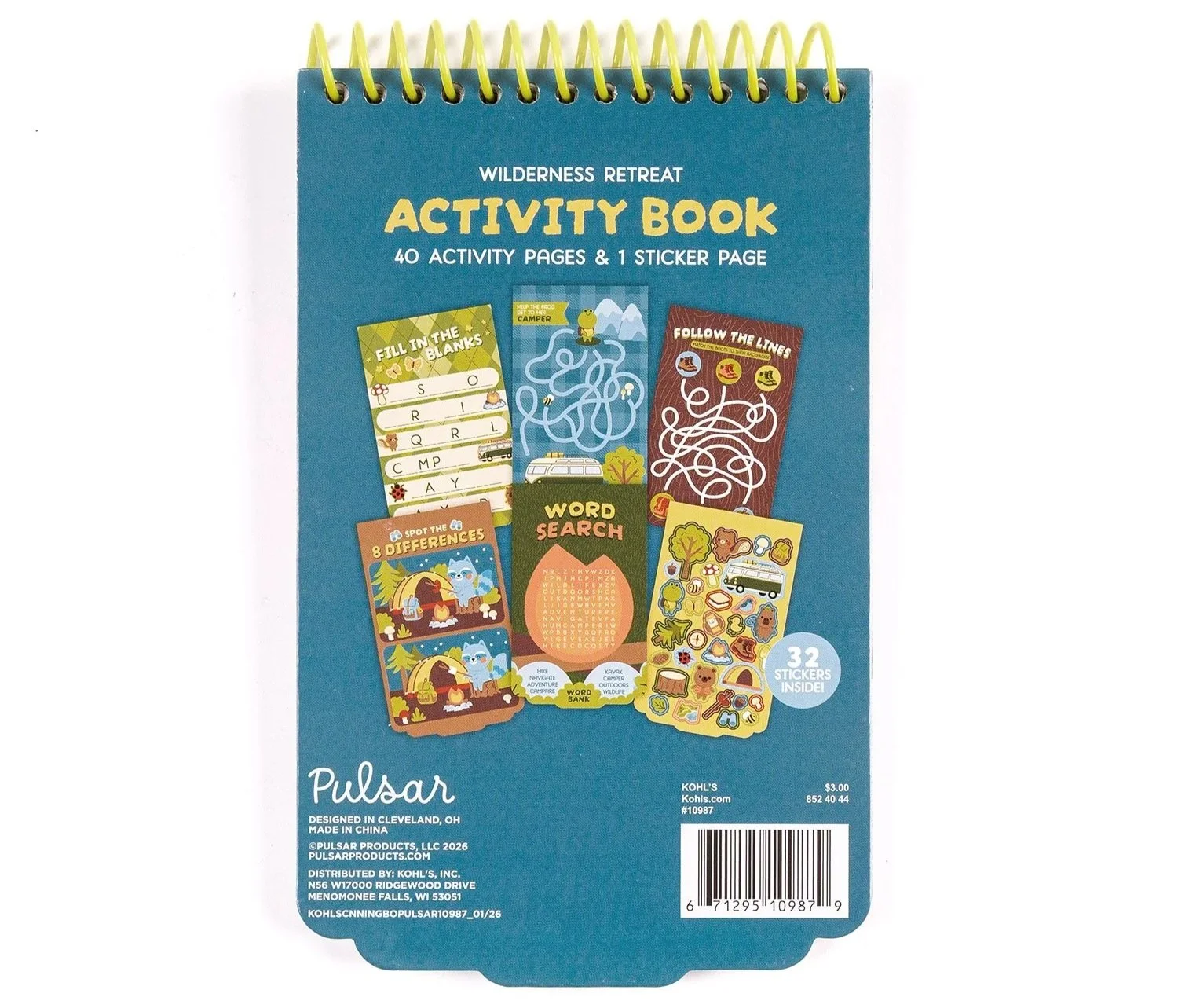 Die Cut Activity Book Back Cover
