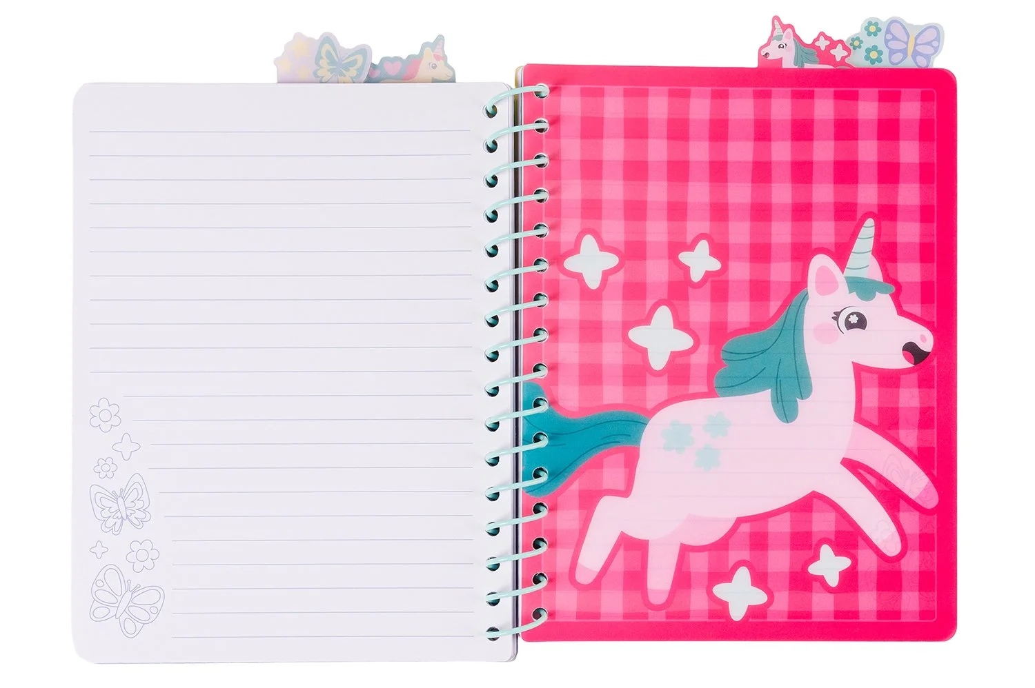 Unicorn Tabbed Poly Notebook Inside Pages