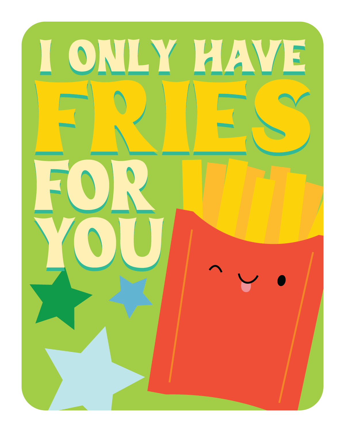 Fries Lunch Letter Card