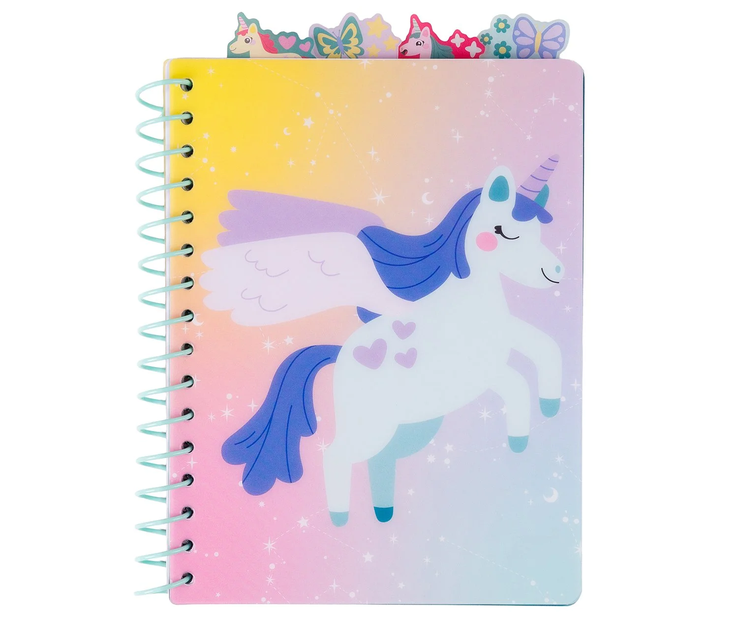 Unicorn Tabbed Poly Notebook Front Cover