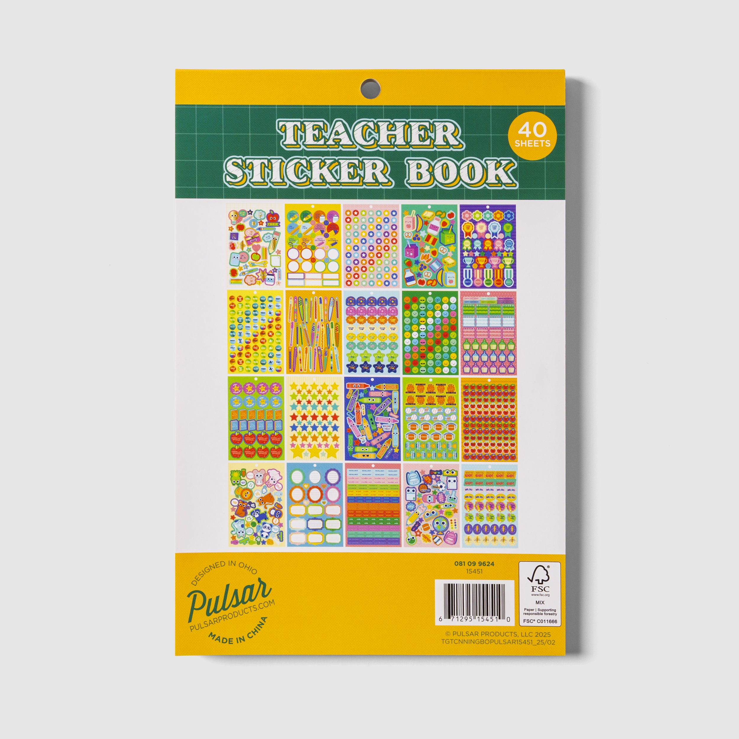 Teacher Sticker Book Back Cover