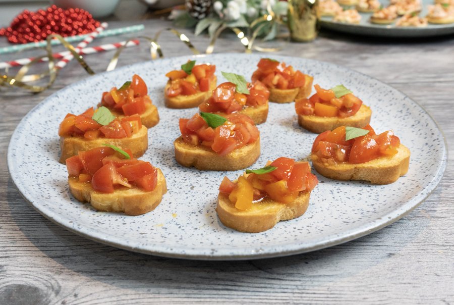 Easy Vegan Miso Tomato Bruschetta