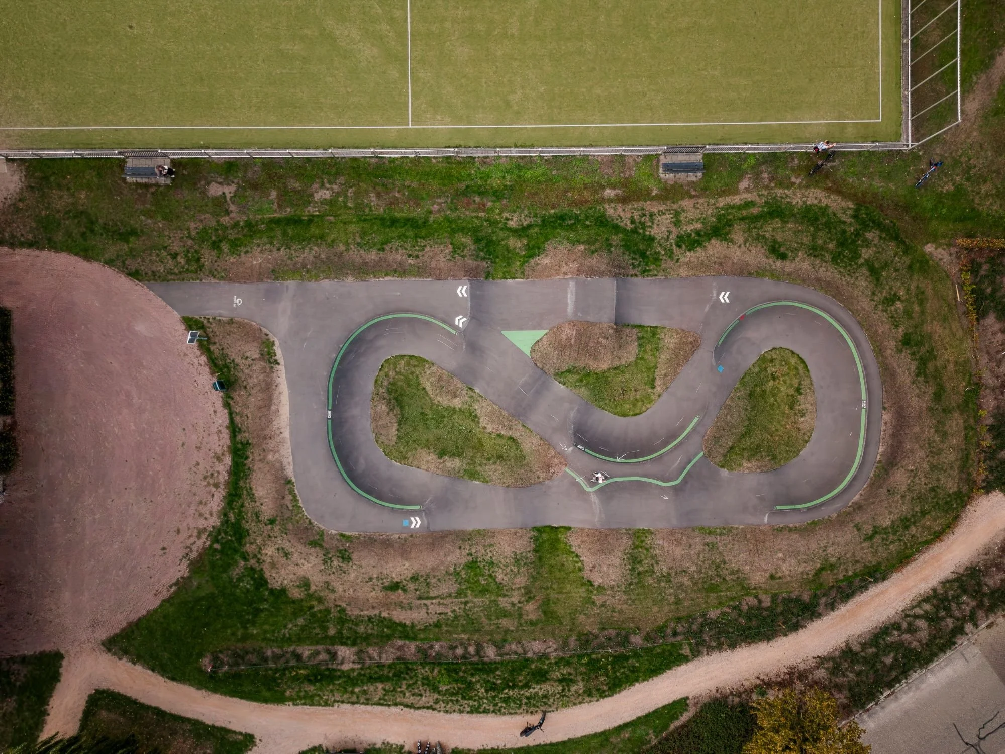 Pumptrack Oostrum vanuit de lucht