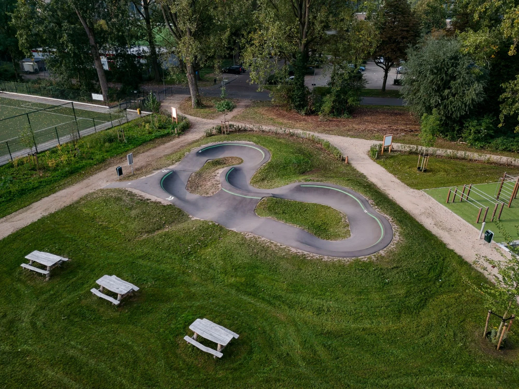 Kidstrack Presikhaaf tussen het groen, luchtfoto