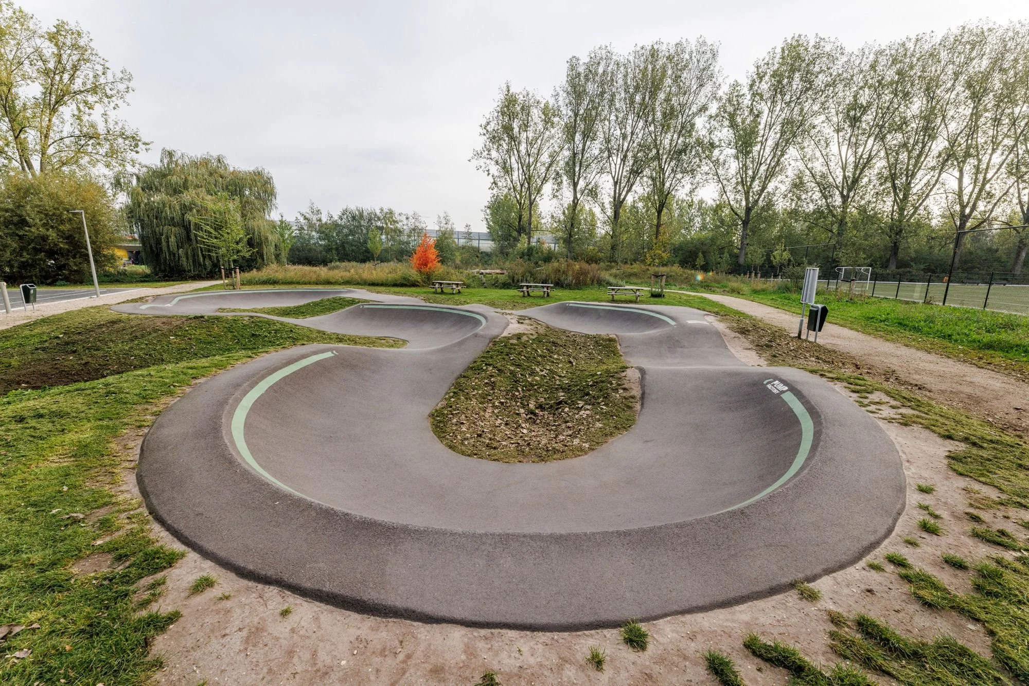Ronde bocht van de kidstrack in Arnhem Presikhaaf