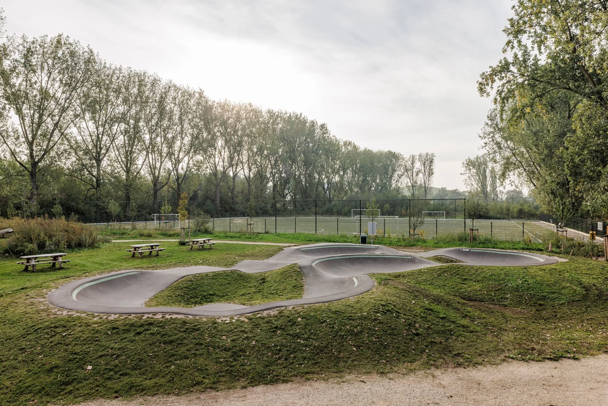 Overzicht van kidstrack Presikhaaf vanaf de grond