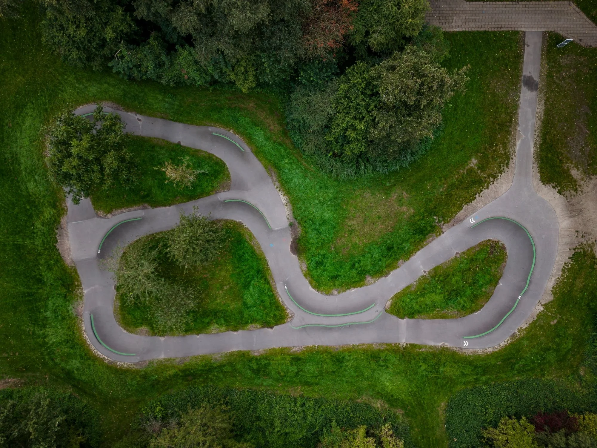 Pumptrack Lelystad vanuit de lucht