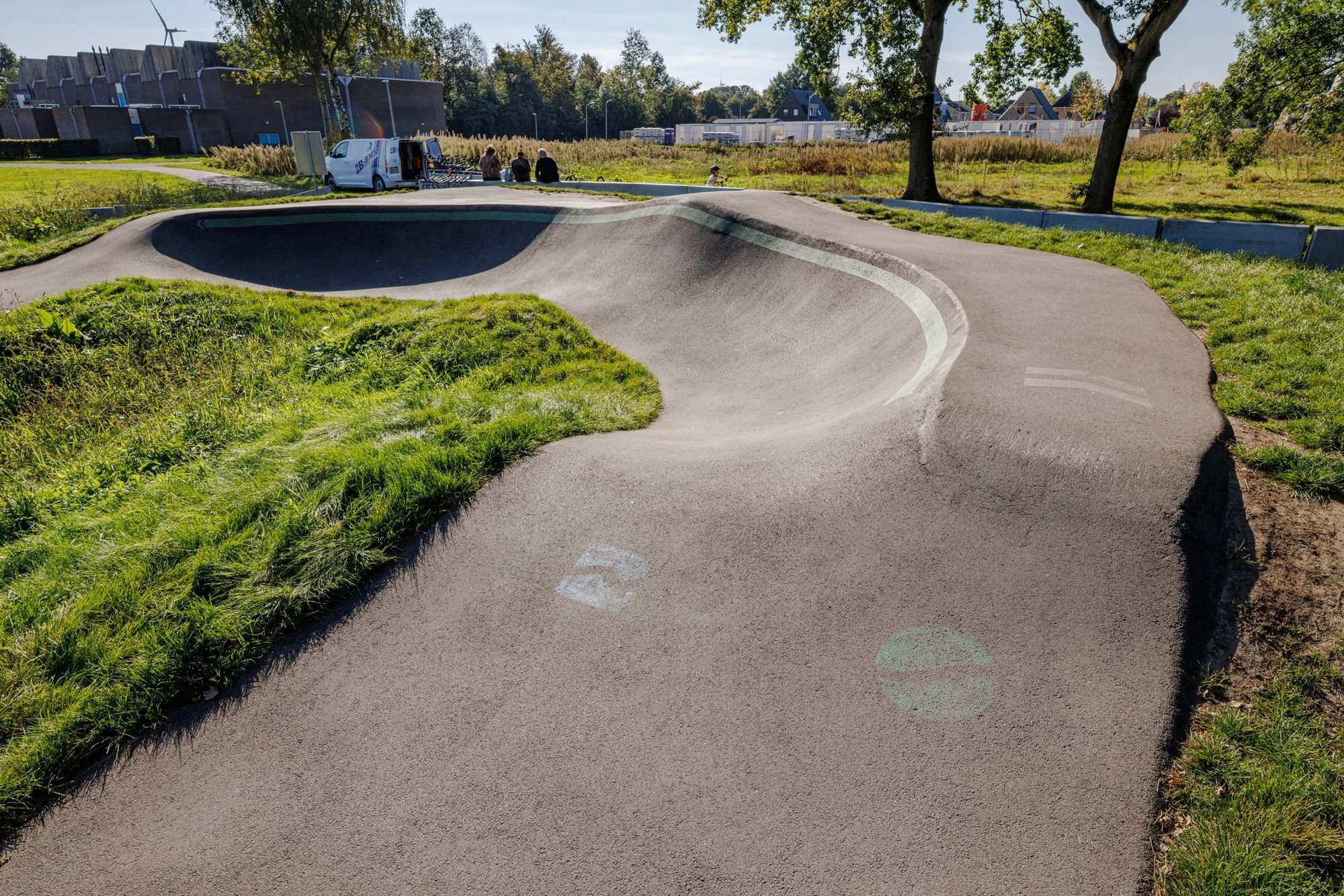 Hoge bocht op pumptrack Nieuw-Buinen