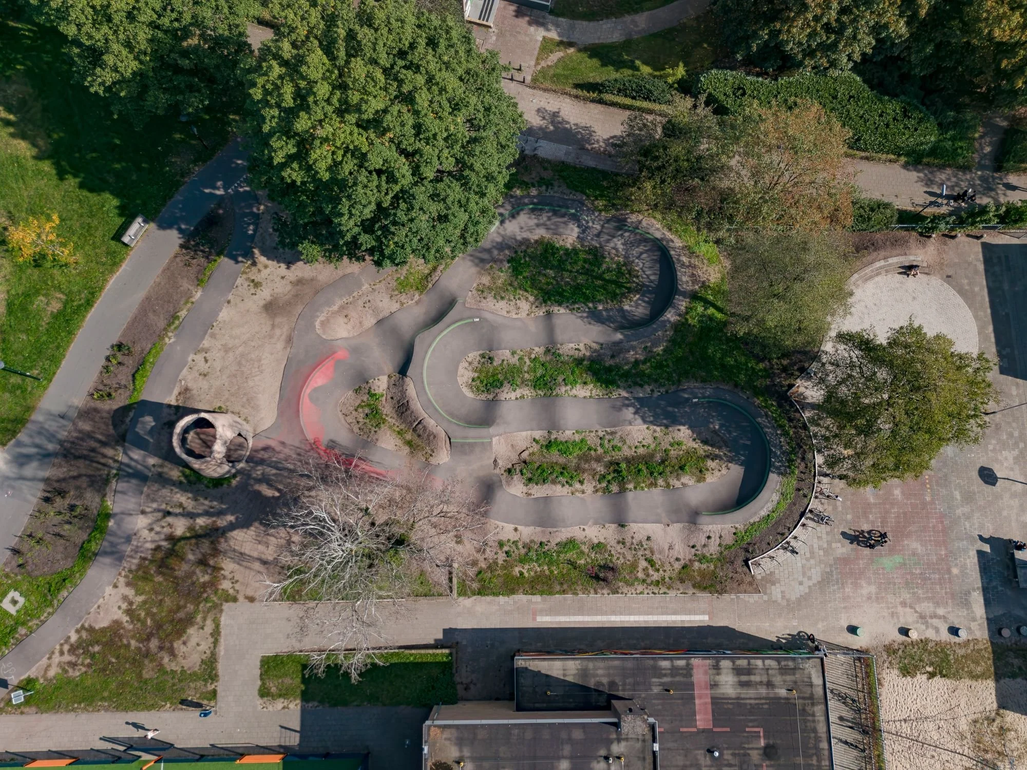 Pumptrack Orden in Apeldoorn vanuit de lucht