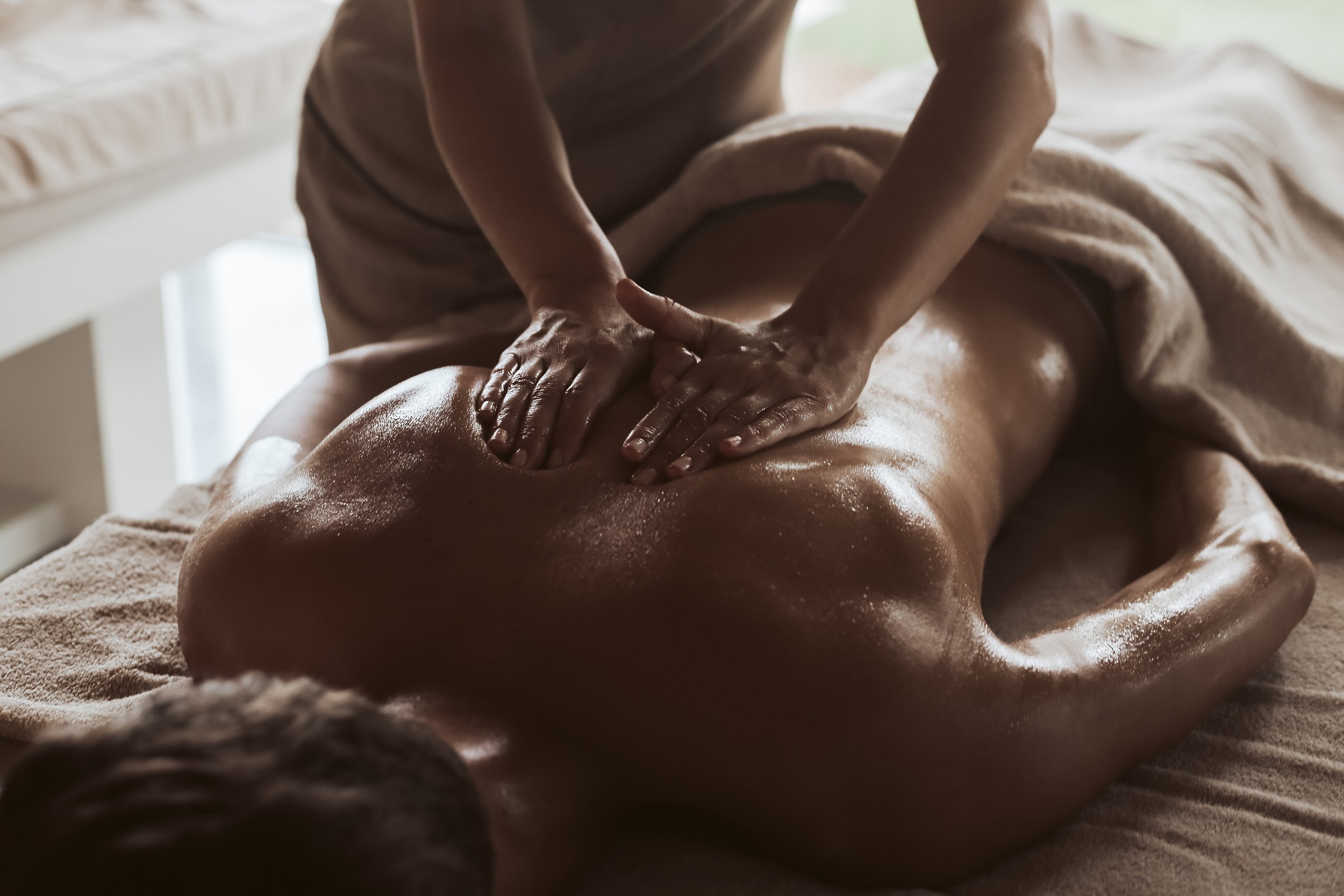 Shoulder And Neck Massage For Man In Spa Salon. Doctor Making Neck