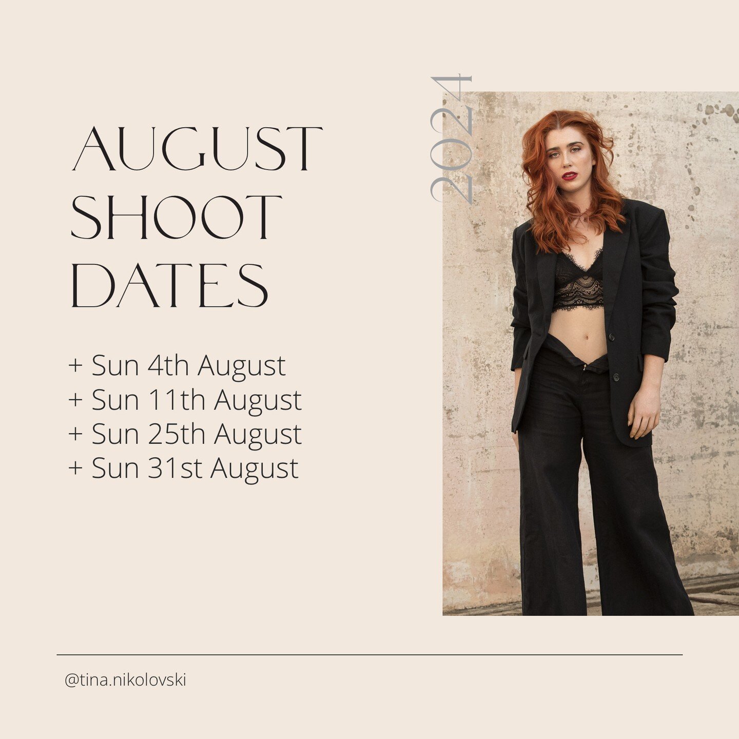 I've opened up my JULY + AUGUST SHOOT DATES - get in quick to secure your preferred date!

◽ 4 DATES RESERVED IN JUNE* (For urgent shoots only)
◽ 2 DATES OPEN IN JULY
◽ 2 DATES OPEN IN AUGUST

APRIL and MAY are now fully booked (unless you have an UR