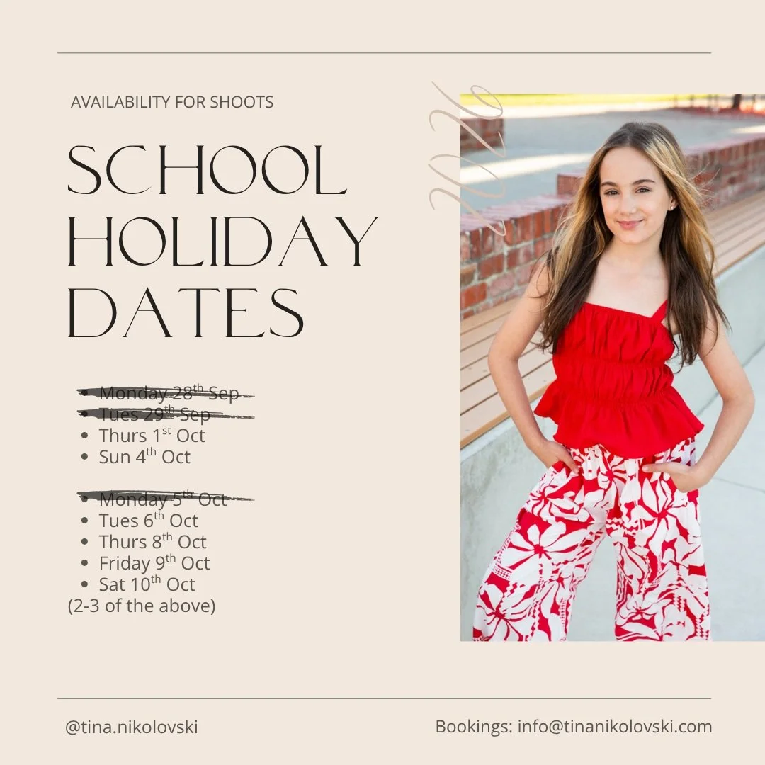📸 SCHOOL HOLIDAY PORTFOLIO SHOOTS - DATES LEFT. 3 dates left to book into!

Has your child shown an interest in modelling, or do you think they might enjoy it? The school holidays are a great time to give it a go! ✨

I&rsquo;ll guide them through po