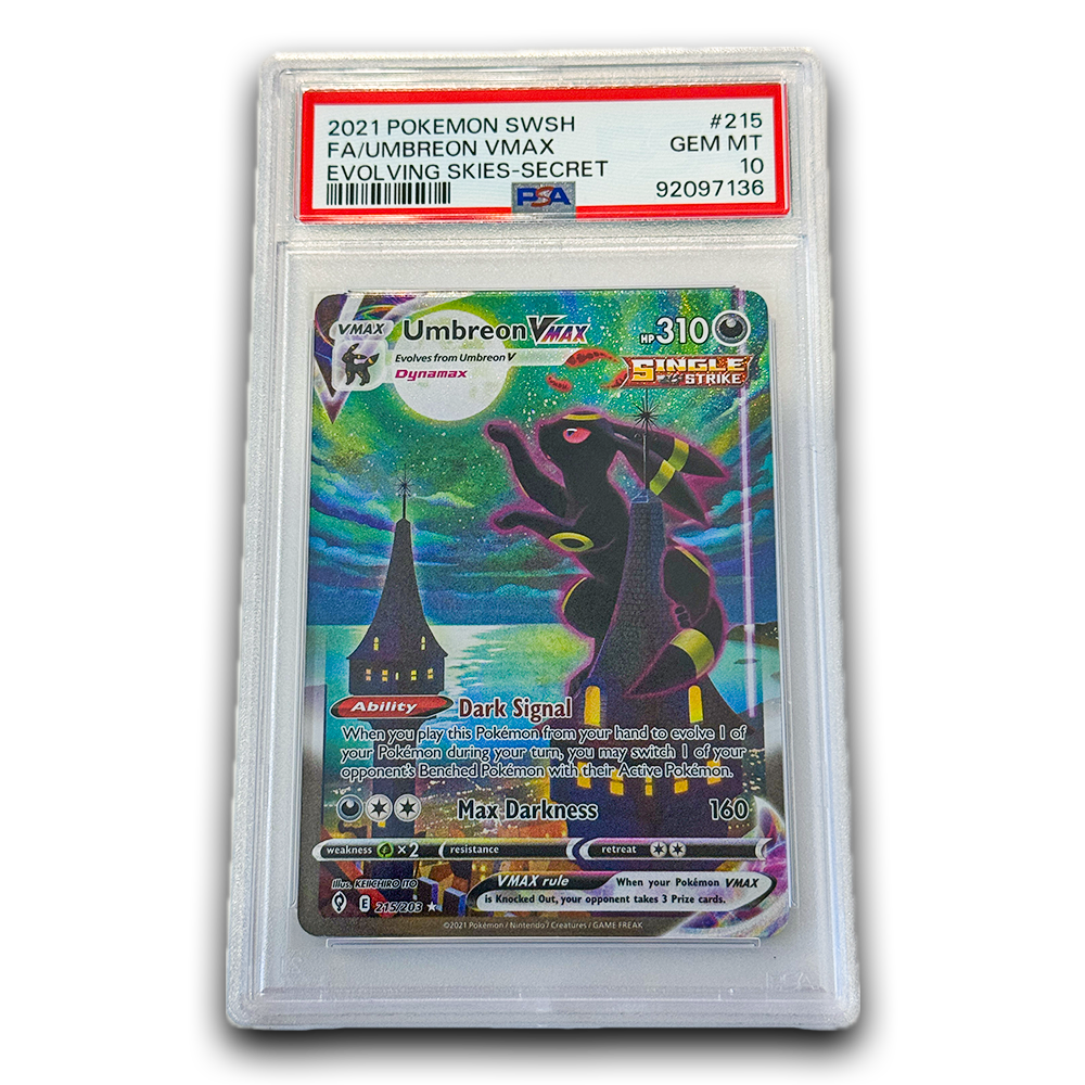 PSA 10 Umbreon VMAX Evolving Skies 215/203  Shiny Vert | Pokemon Mystery  Packs | Sealed Pokemon Product | Shiny Vert Merch | God Packs