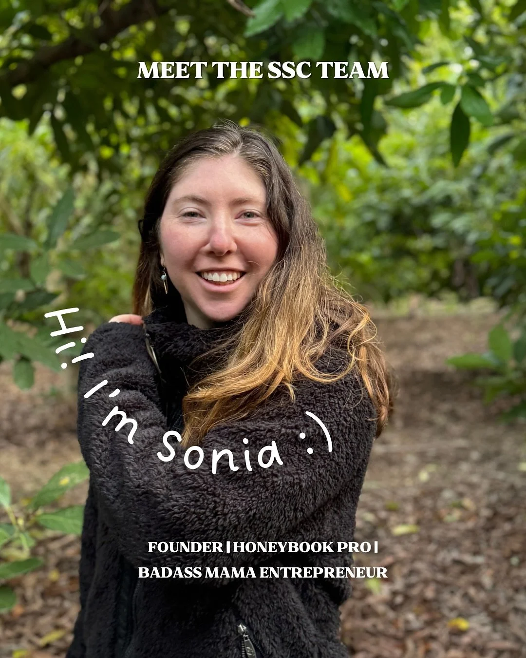 Come meet the @soniasmithcreative team! ✨

Meet Sonia - the one and only founder behind SSC!

As a fellow multi-passionate creative, Sonia started SSC to help business owners like you who want more out of life than work 💙

She&rsquo;s always working