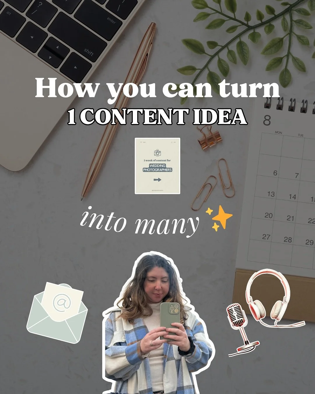 You don&rsquo;t always need more content ideas&hellip;you just need to repurpose the ones you already have ✨

That full wedding gallery? That blog post you spent hours writing? That one reel that hit big? 👀 Each of those can turn into a whole stack 