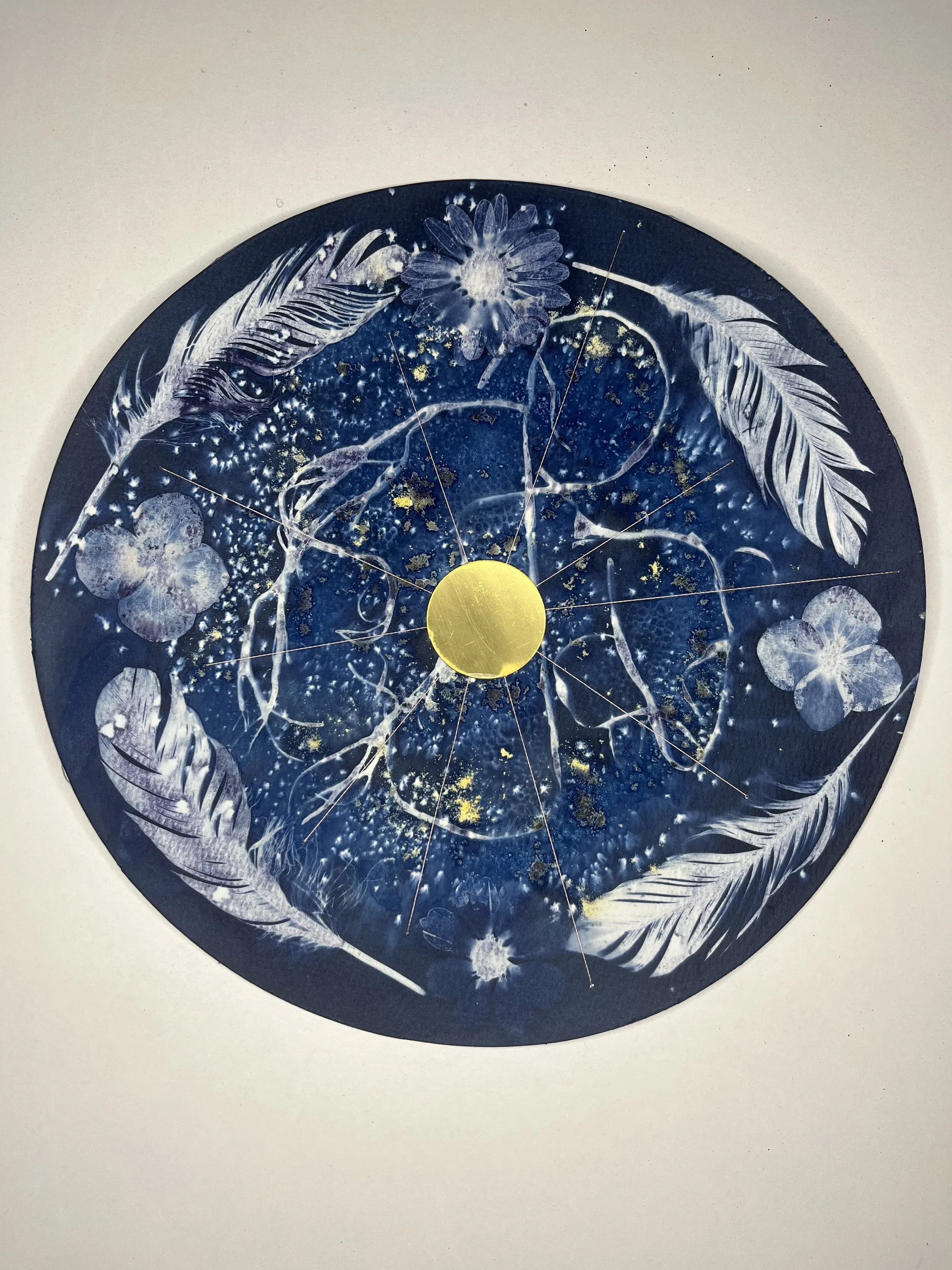 The Wheel of Fortune: mixed media cyanotype for In-Between Exhibition (2025) 