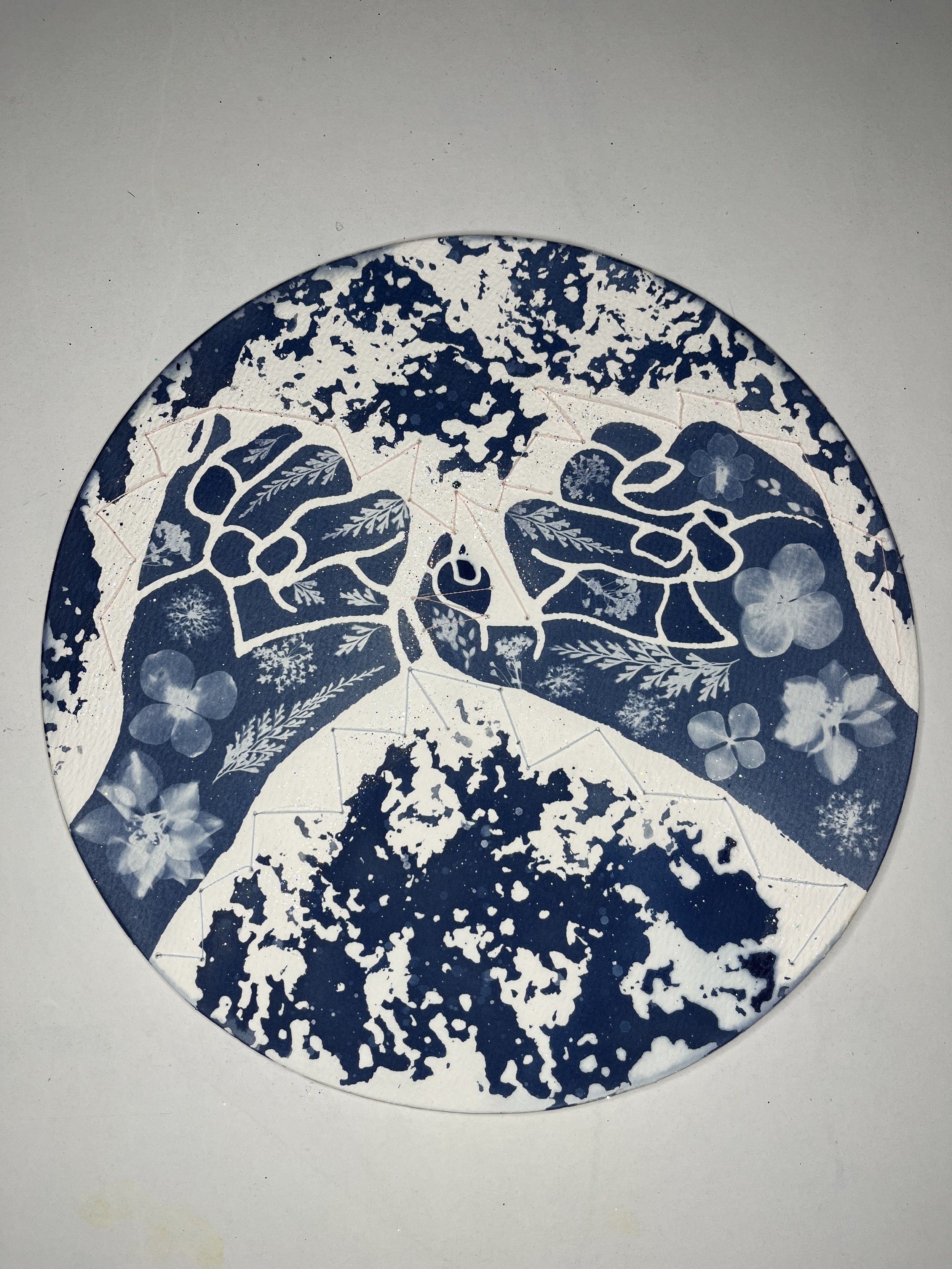 Promise to show me you are here: mixed media cyanotype for In-Between Exhibition (2025) 