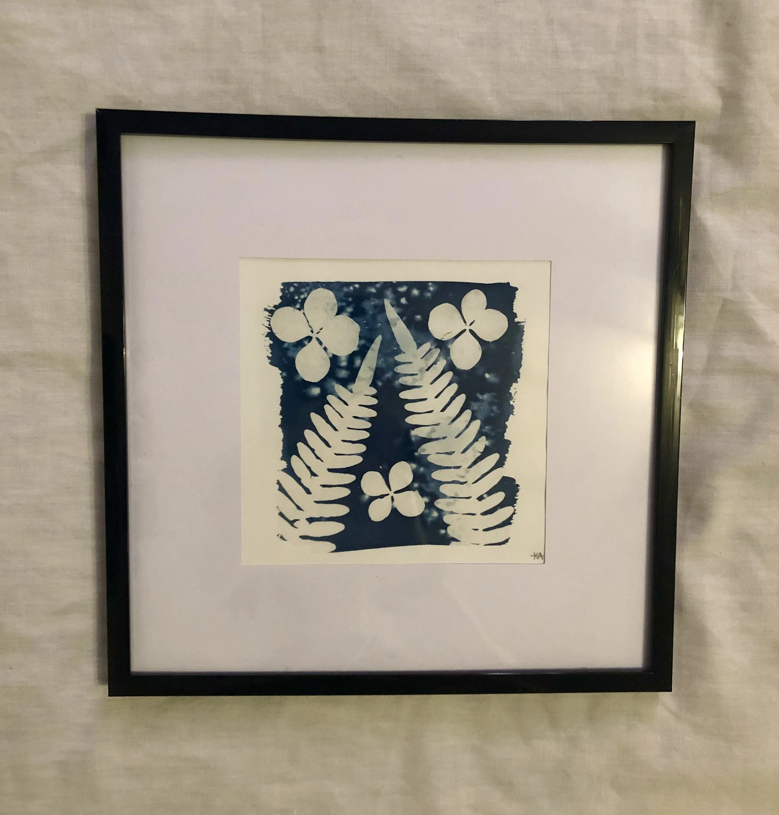 Space Ferns
5”x5”
Cyanotype on watercolor paper,
created with collections from the garden
SOLD