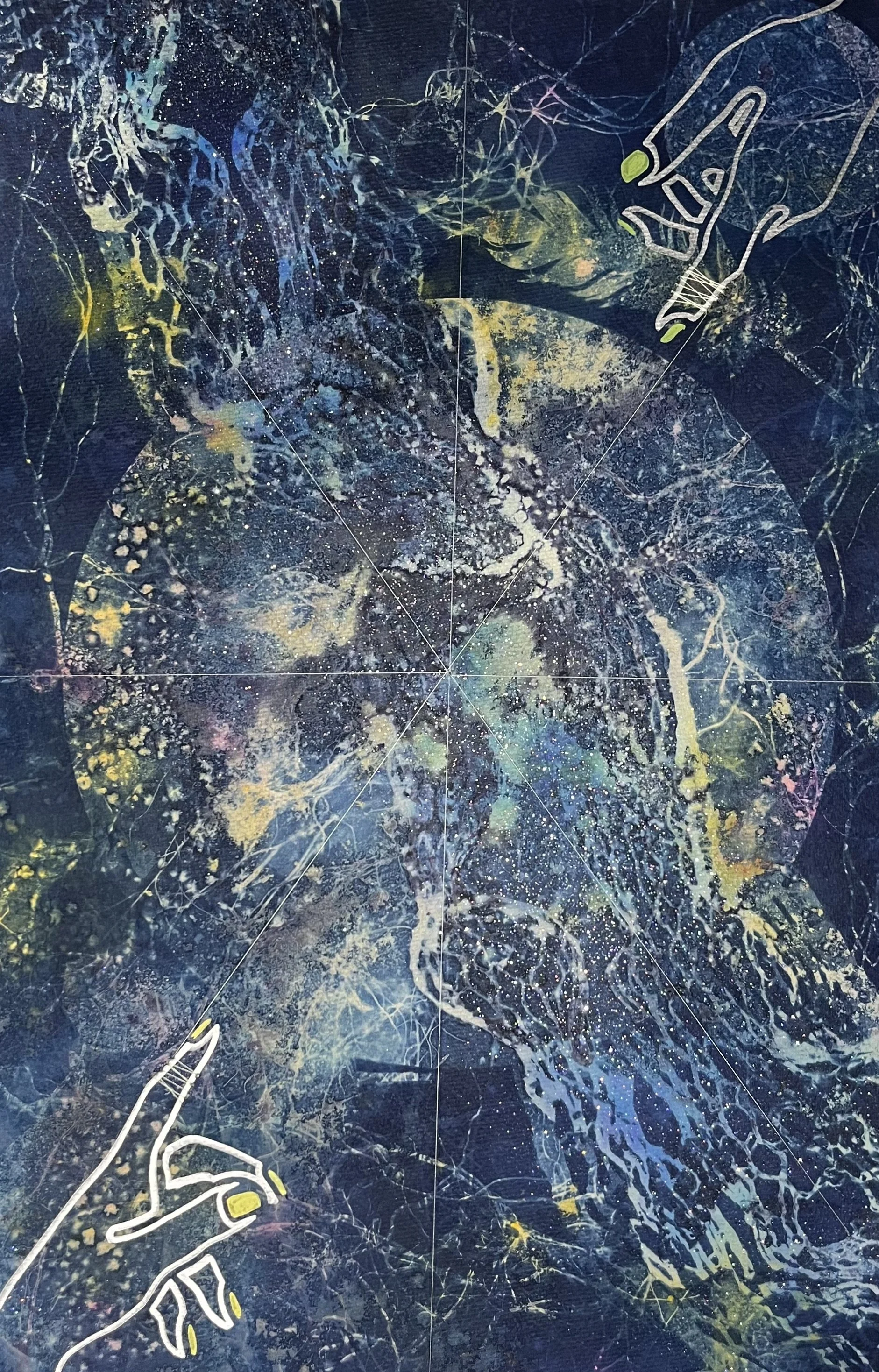 "Reaching through the endless river of time" on view at Pawtucket Arts Collaborative Holiday Member Show Nov-Dec 2025