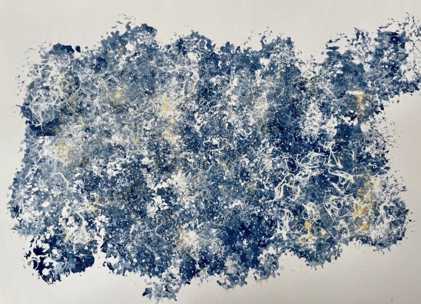 Low Tide
(Spring Returns with a Whisper: Pisces Season Collection)
11”x15”
Botanical Cyanotype on watercolor paper
created with sea salt, collections from the garden and sea
$250 (framed)