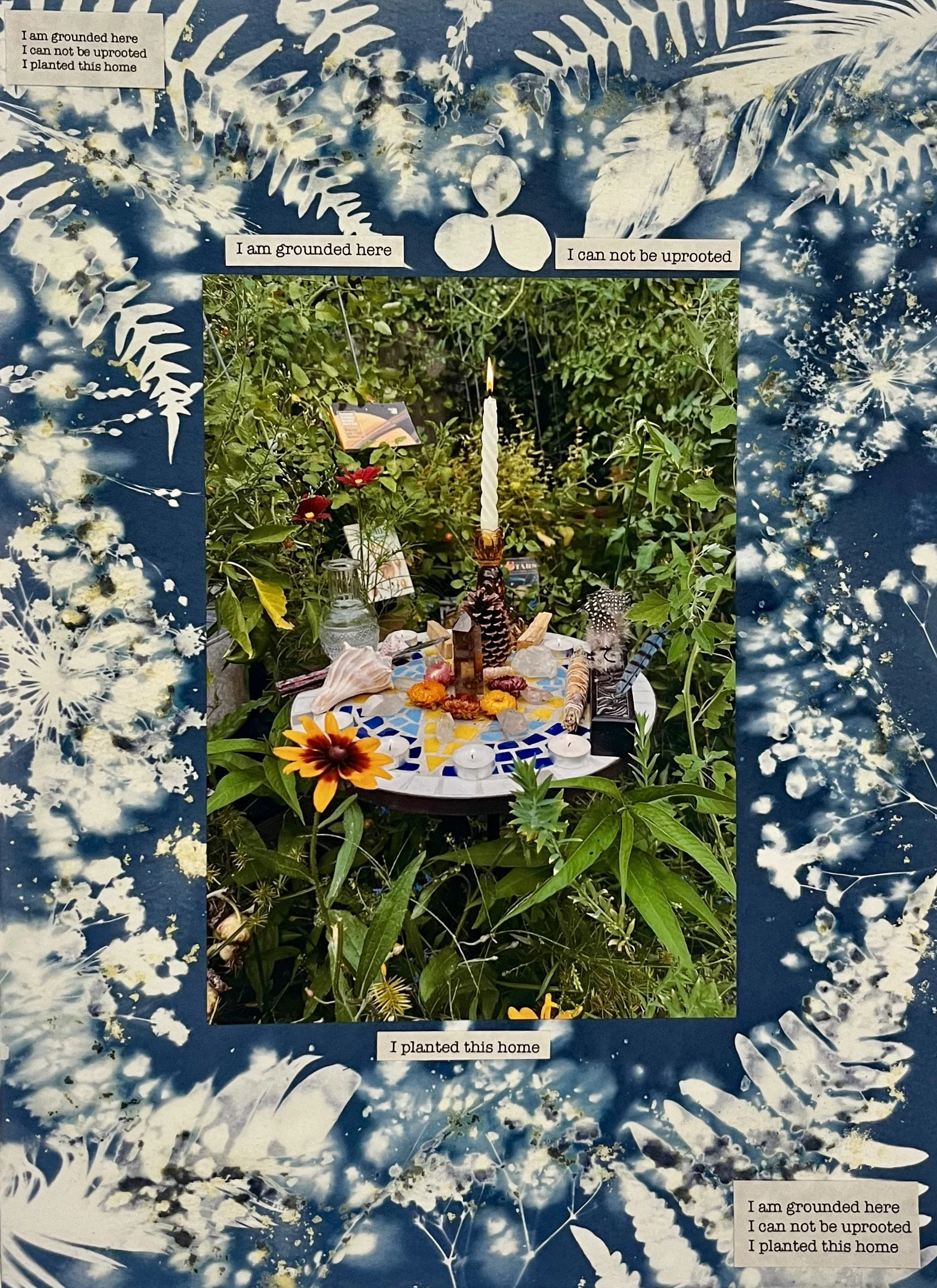 "Garden as Altar" first published in Fruitslice Issue 5: Rituals (Publication Date: 12/21/24) 
and also featured in Roots & Routes Group Exhibition at Venture Cafe / CIC Providence, RI On View: Nov 21, 2024