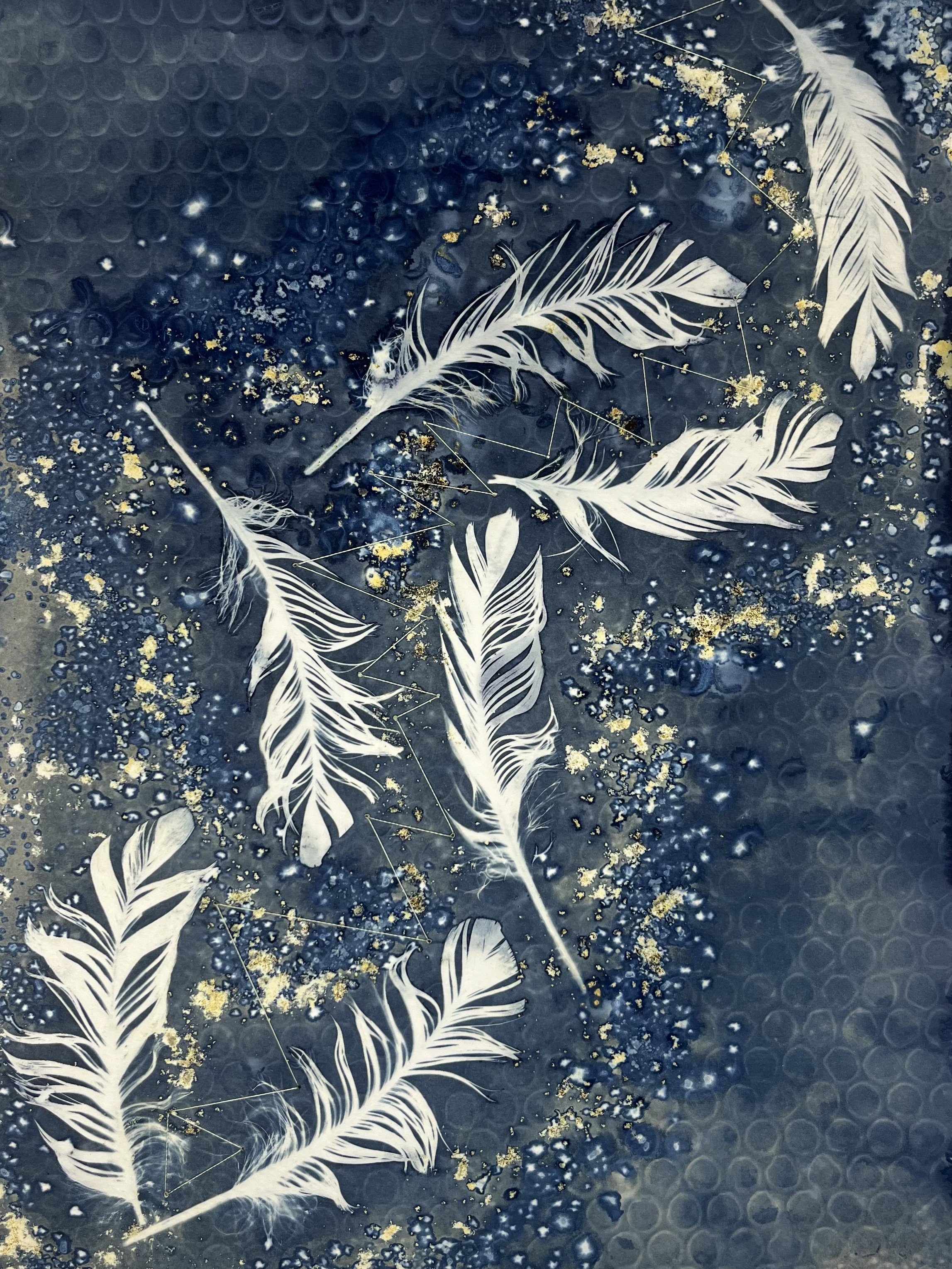 The River of Time: mixed media cyanotype for In-Between Exhibition (2025) 