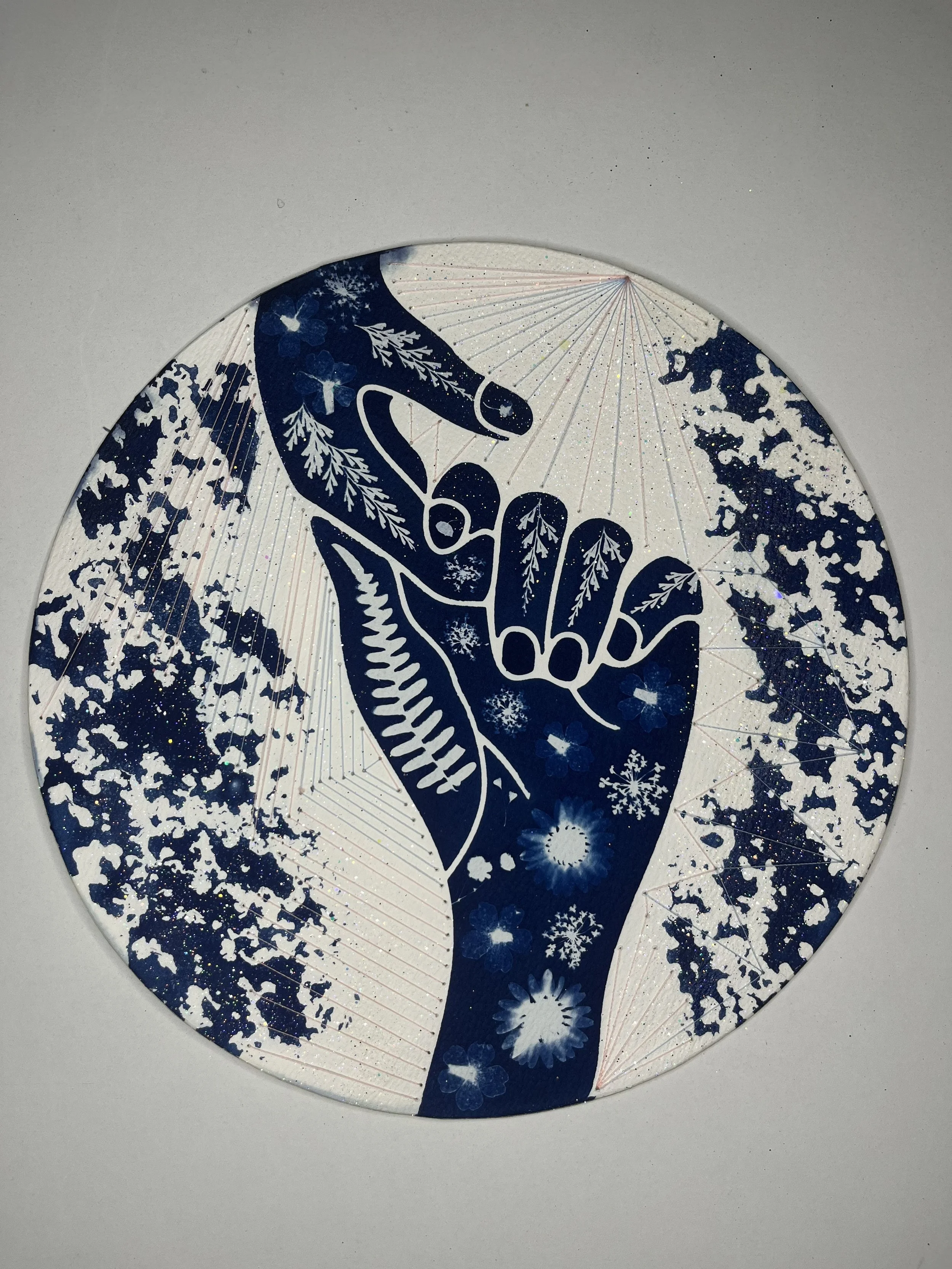 Time moves faster when you're older: mixed media cyanotype for In-Between Exhibition (2025) 