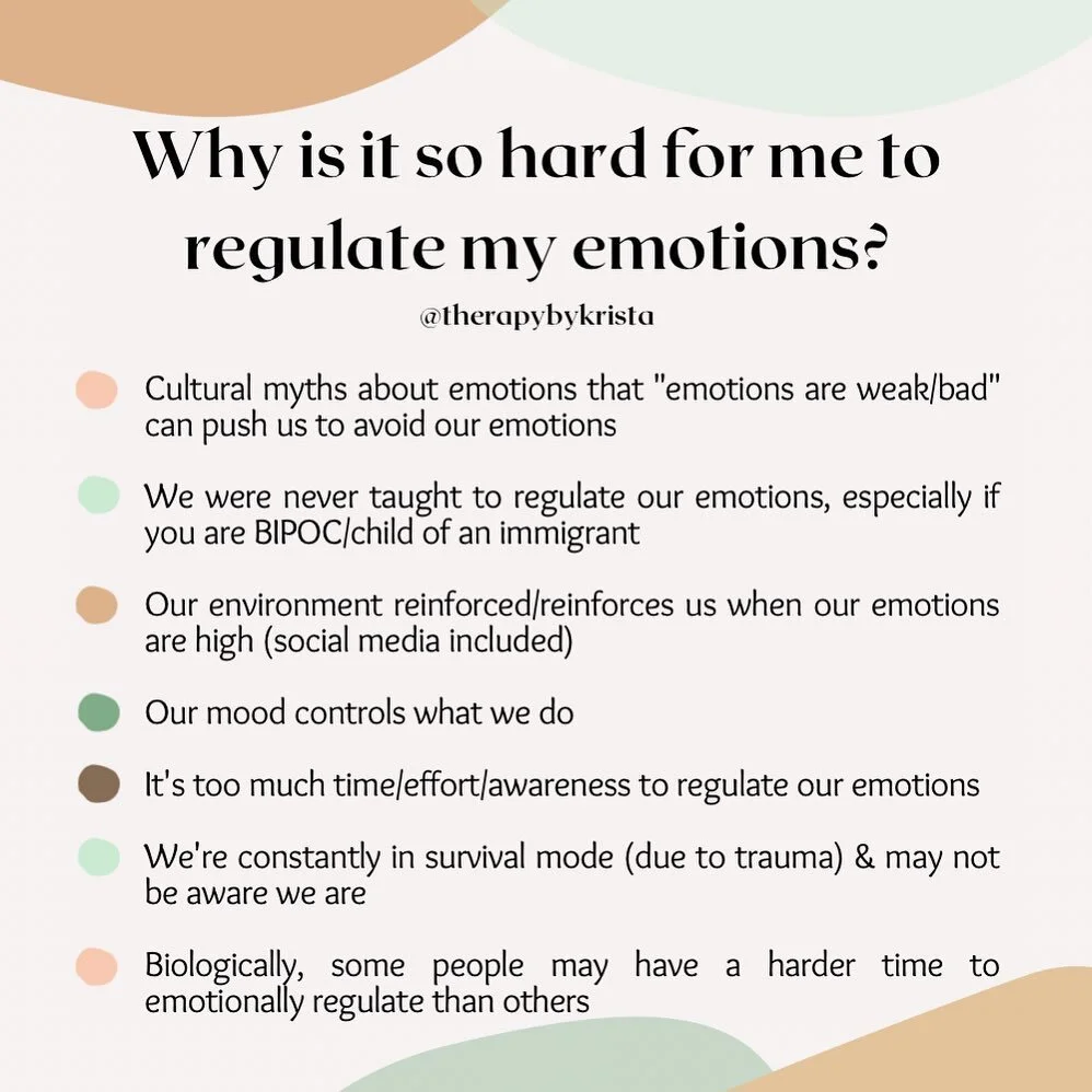 It&rsquo;s ✨ #TherapyThursday ✨ ! 

Have you ever wondered why it&rsquo;s so hard for you to cope with your emotions ? There are actually many factors that make it harder for us to regulate our emotions. 

One of the biggest reasons it&rsquo;s so har