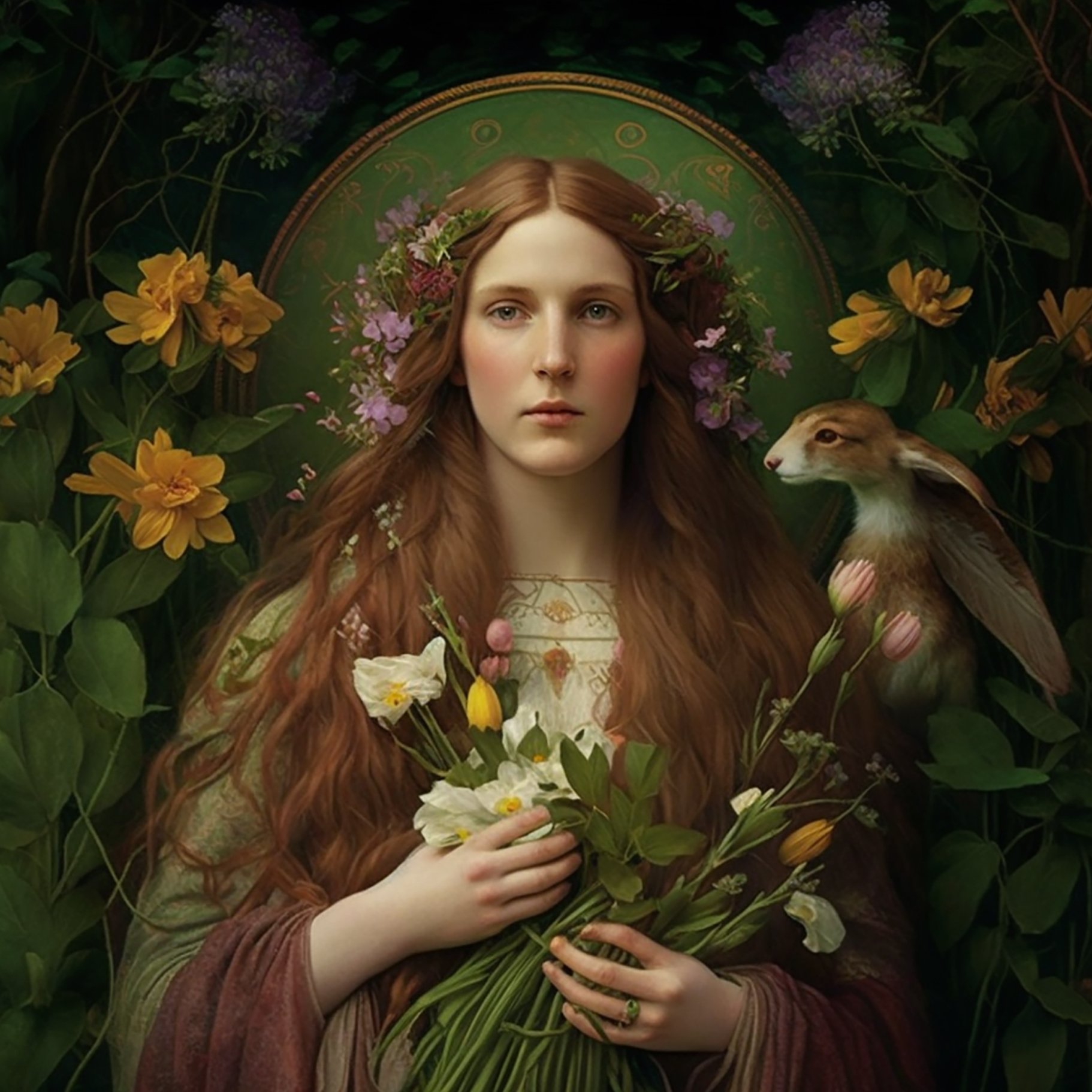 Ostara Eostre Spring Goddess Fine Art Print The Paganista black-wallpaper-wallpaper-hd-2025