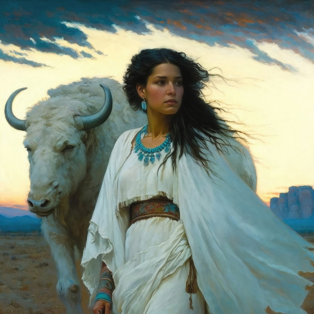 White Buffalo Calf Woman Fine Art Print