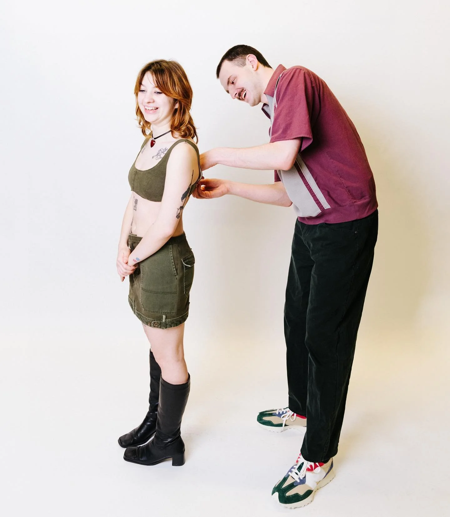 @mary.hoffmn wears a prototype set upcycled from a pair of utility-style denim 

#upcycledclothing #independentdesigner #independentdesigners #smalldesigner #smallbusiness #Milwaukee #mke #shoplocal #supportlocalmke #holidaysale #slowfashionbrand #re