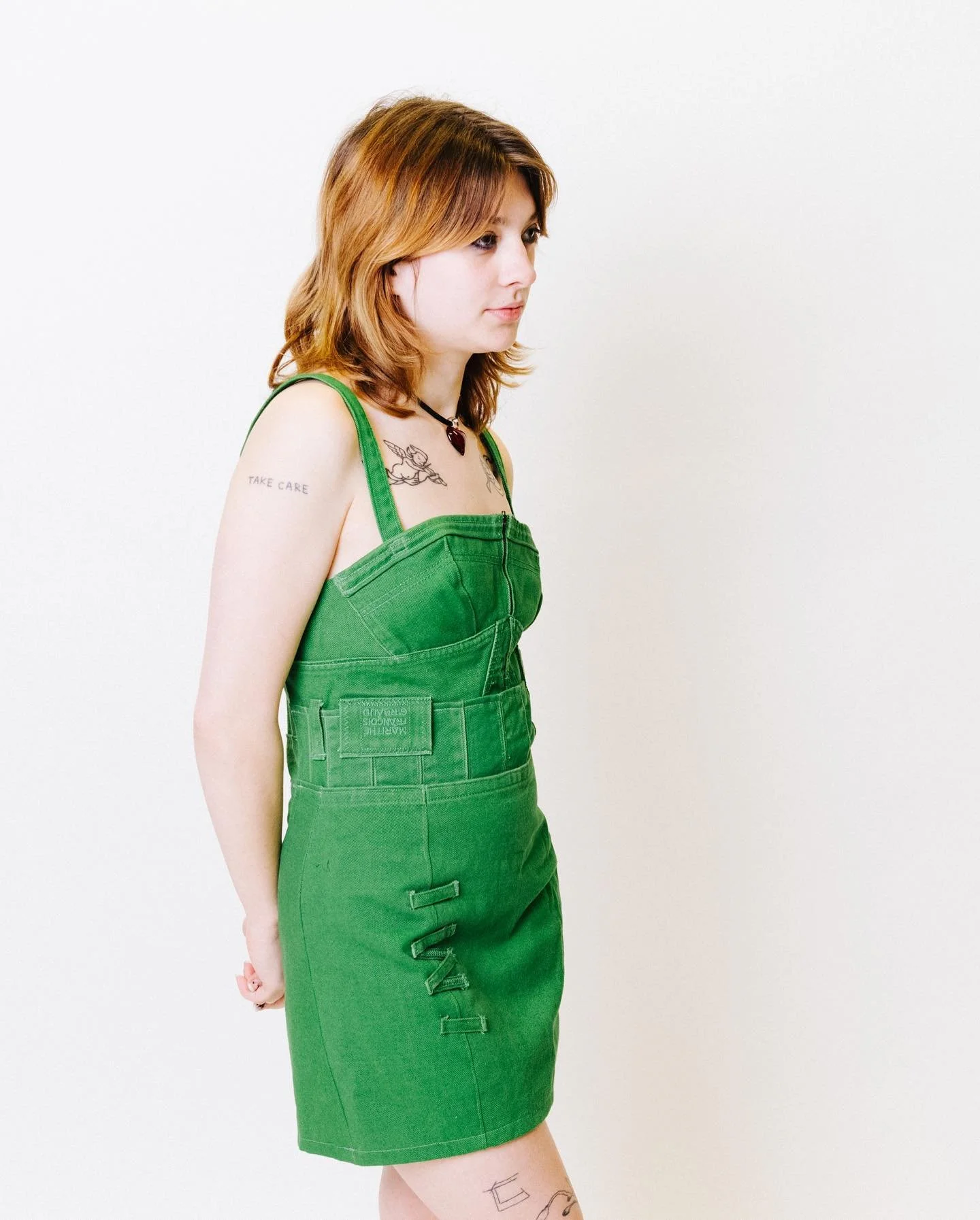 @mary.hoffmn wears the prototype Marith&eacute; Minidress, upcycled from a pair of thrifted Marith&eacute; Fran&ccedil;ois Girbaud Denim 

@marithe_kr #marithefrancoisgirbaud #upcycledclothing #independentdesigner #independentdesigners #smalldesigner