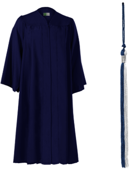 Graduation gown and cap tassel.