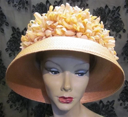 CH106 Mustard yellow  straw with matching Flowers